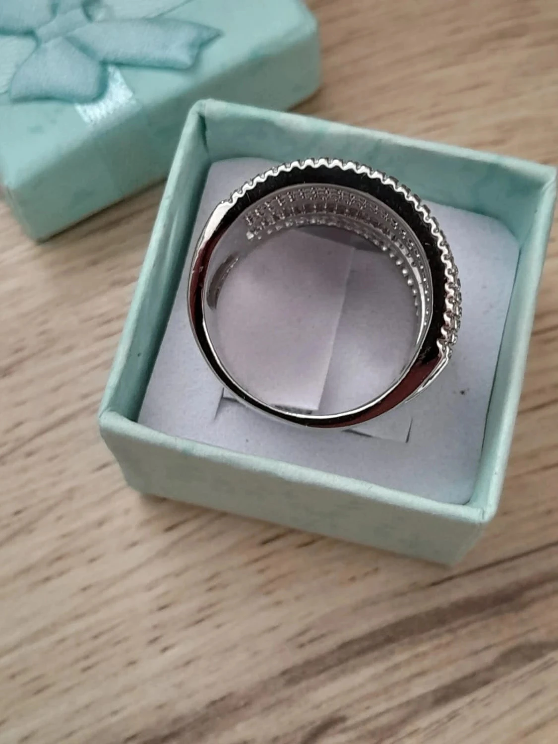 Gran anillo, con strass, color plateado talla 60 – photo 4